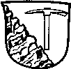 Das Wappen von Gruiten symbolisiert den Kalkabbau