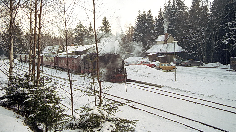 Zwischenstopp auf dem Weg zum Brocken, Schierke (26.1.1997)