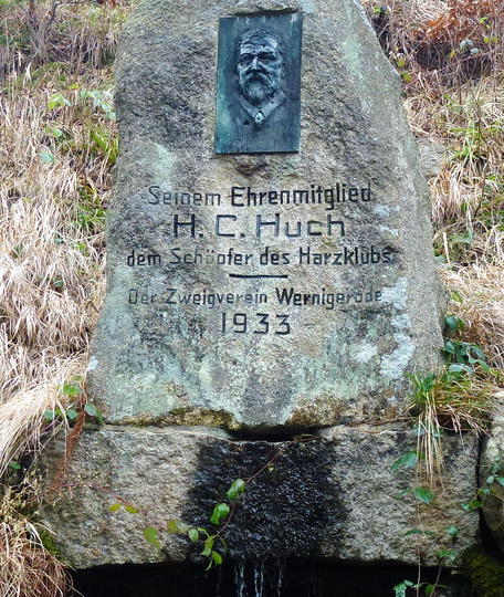 Denkmal des Harzclubs in der Steinernen Renne (6.01.2014